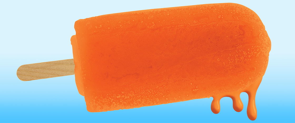 Image of a melting orange popsicle