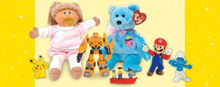 Image of a variety of toys from years and years ago