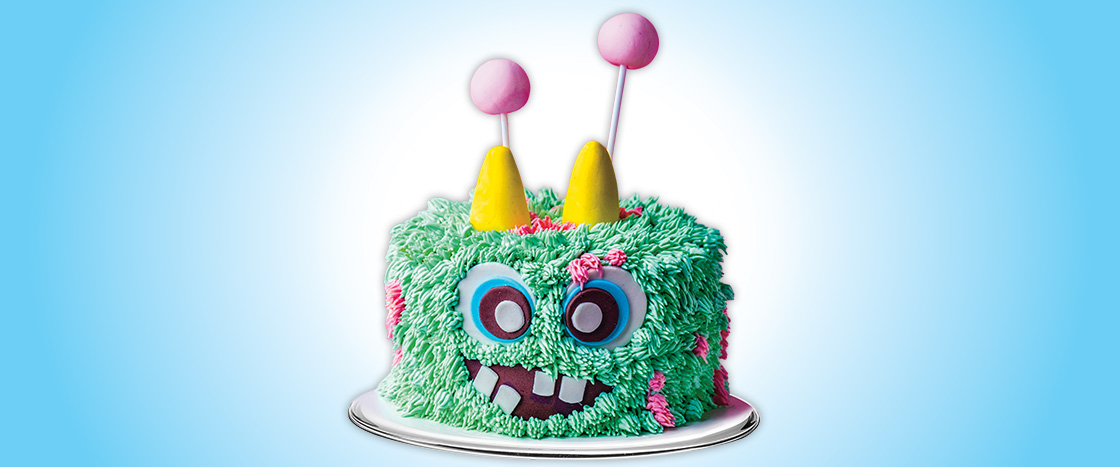 Image of green monster birthday cake